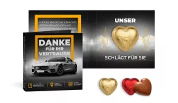Lindt Schokoladen Herz 5 g in Werbeklappkarte
