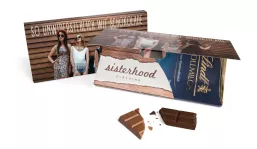 Lindt chocolate bar in advertising box