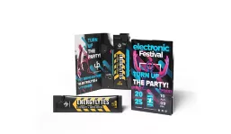 Upsters energylytes LIT Lemon stick in promotional folding card