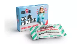 Fisherman's Friend in advertising cardboard