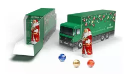 Lindt Lindor Advent calendar truck with Lindt Schoko Nikolaus ECO