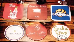 Beer mats made of felt board offset printing Ø 107 mm