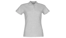 ladies premium polo - heather gray