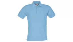 Premium cotton polo shirt Men - pastel blue
