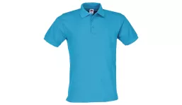 Premium cotton polo shirt Men - azure blue