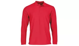 premium long sleeve polo unisex - red