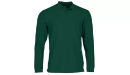premium long sleeve polo unisex - bottle green