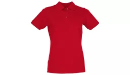 Classic cotton polo ladies - red