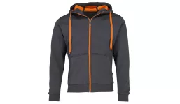 Doubleface Hooded Jacket unisex - carbon/orange