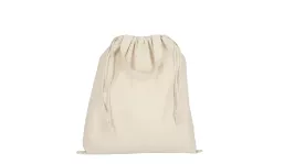 Baumwolltasche Classic mit zwei kurzen Henkeln und doppeltem Kordelzug