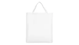 Baumwolltasche Classic mit zwei kurzen Henkeln und  Bodenfalte - weiß