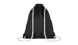 Turnbeutel aus 100% Baumwolle - schwarz