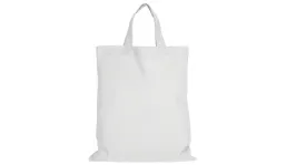 Baumwolltasche Midi mit zwei kurzen Henkeln - weiß