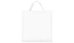 Baumwolltasche mit zwei kurzen Henkeln quadratisch - weiß