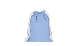Zuziehbeutel mit doppeltem Kordelzug 10 x 14 cm - himmelblau