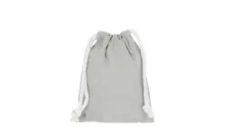 Zuziehbeutel mit doppeltem Kordelzug 10 x 14 cm - hellgrau