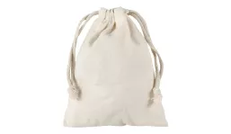 Zuziehbeutel mit doppeltem Kordelzug 10 x 14 cm - natur