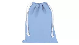 Zuziehbeutel mit doppeltem Kordelzug 15 x 20 cm - himmelblau