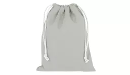 Zuziehbeutel mit doppeltem Kordelzug 15 x 20 cm - hellgrau