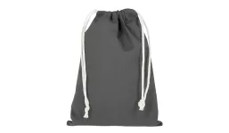 Zuziehbeutel mit doppeltem Kordelzug 15 x 20 cm - stahlgrau