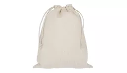 Zuziehbeutel mit doppeltem Kordelzug 15 x 20 cm - natur