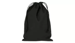 Zuziehbeutel mit doppeltem Kordelzug 15 x 20 cm - schwarz