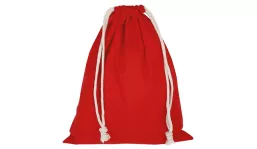 Zuziehbeutel mit doppeltem Kordelzug 25 x 30 cm - rot