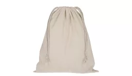 Zuziehbeutel mit doppeltem Kordelzug 25 x 30 cm - natur