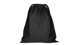 Zuziehbeutel mit doppeltem Kordelzug 25 x 30 cm - schwarz