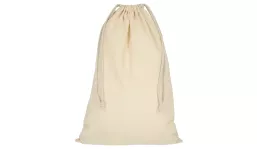 Zuziehbeutel mit doppeltem Kordelzug 30 x 45 cm - natur