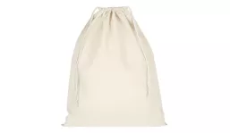 Zuziehbeutel mit doppeltem Kordelzug 40 x 50 cm - natur