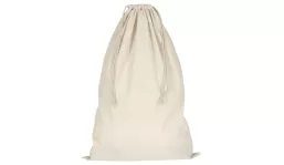 Zuziehbeutel mit doppeltem Kordelzug 50 x 75 cm - natur