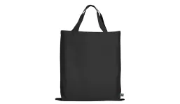 Tasche aus Fairtrade-Baumwolle mit zwei kurzen Henkeln - schwarz