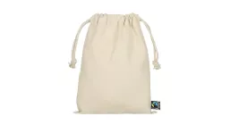 Zuziehbeutel aus Fairtrade-zertifizierter Baumwolle 15 x 20 cm