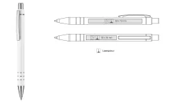 Kugelschreiber Glance - weiß