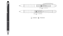 Kugelschreiber Touchpen - schwarz