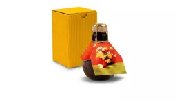 Origineller Sekt Blumengesteck - Karton Gelb, 125 ml