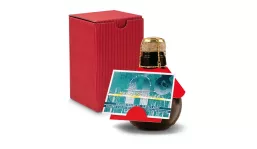 Small sparkling wine business card holder - gift box red, 125 ml