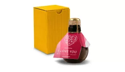 Small sparkling wine I love u - gift box yellow, 125 ml