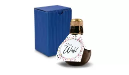 Origineller Sekt Zum Wohl- Karton Blau, 125 ml