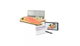 Geschenkartikel/Präsentartikel: Lachs-Gutschein in Holzbox: Feinschmecker