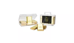 Gift product/gift article: You are worth your weight in gold - Gold case with 12 chocolate bars