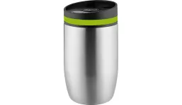 Thermobecher CremaOfficinaBudget silber/Ring grün