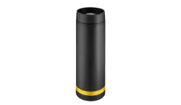Thermobecher Crema 360° schwarz/Ring gelb