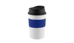 Thermobecher CremaCoffeeHouse weiß/Ring blau