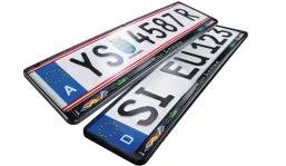 Promotional license plates holder doming