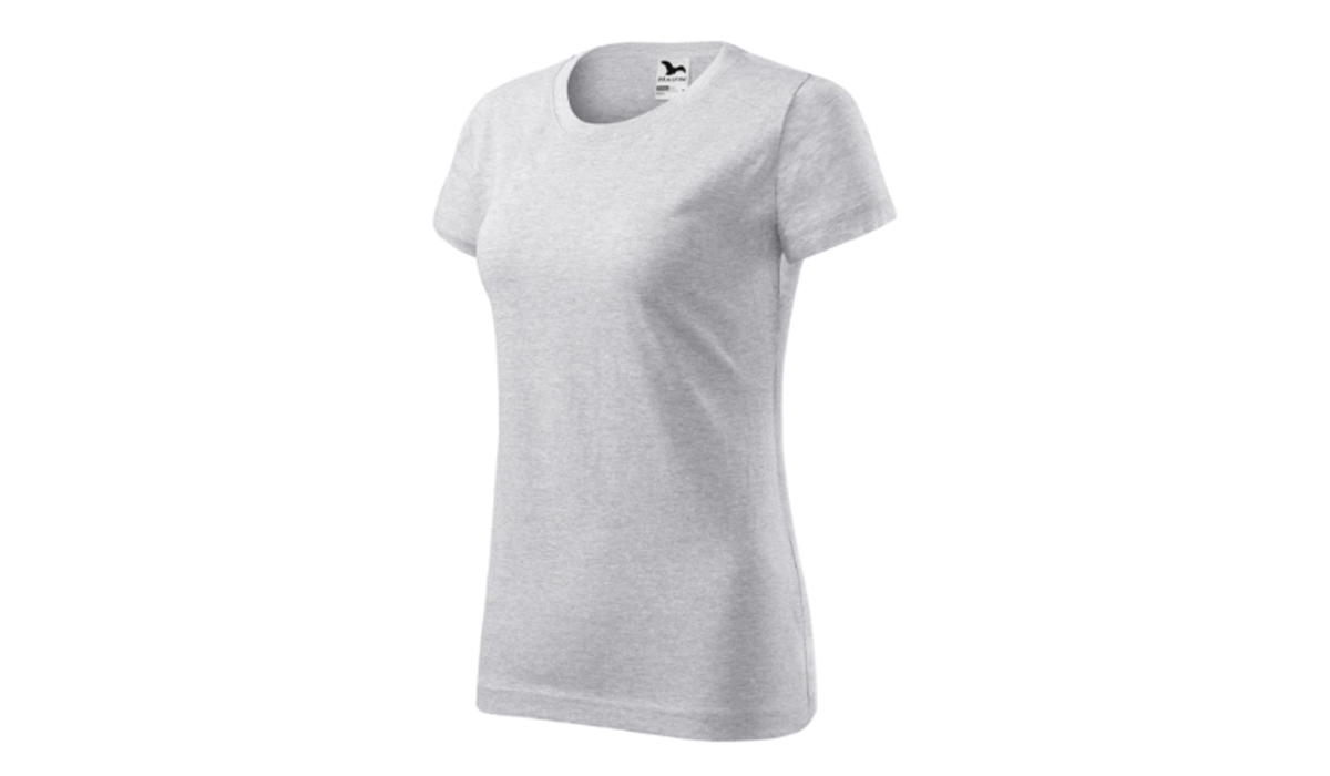 BASIC 134 Damen T-Shirt - hellgrau melliert