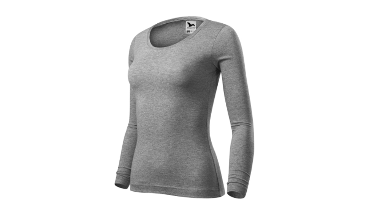 FIT-T LS 169 T-Shirt Damen - dunkelgrau melliert