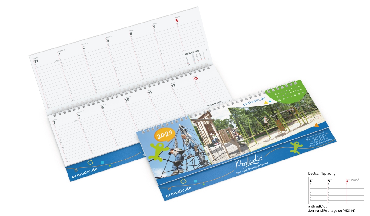 Tischquerkalender 2025 Signal Naturkarton
