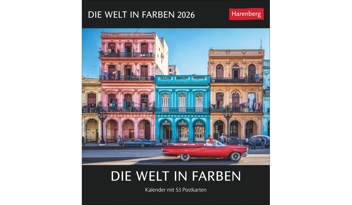 Werbekalender: Die Welt in Farben Postkartenkalender 2026